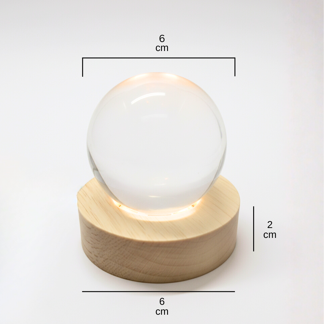 Divine Crystal Lamps | 3D Laser Engraved, With Wooden LED Base