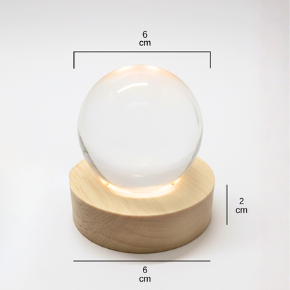Divine Crystal Lamps | 3D Laser Engraved, With Wooden LED Base
