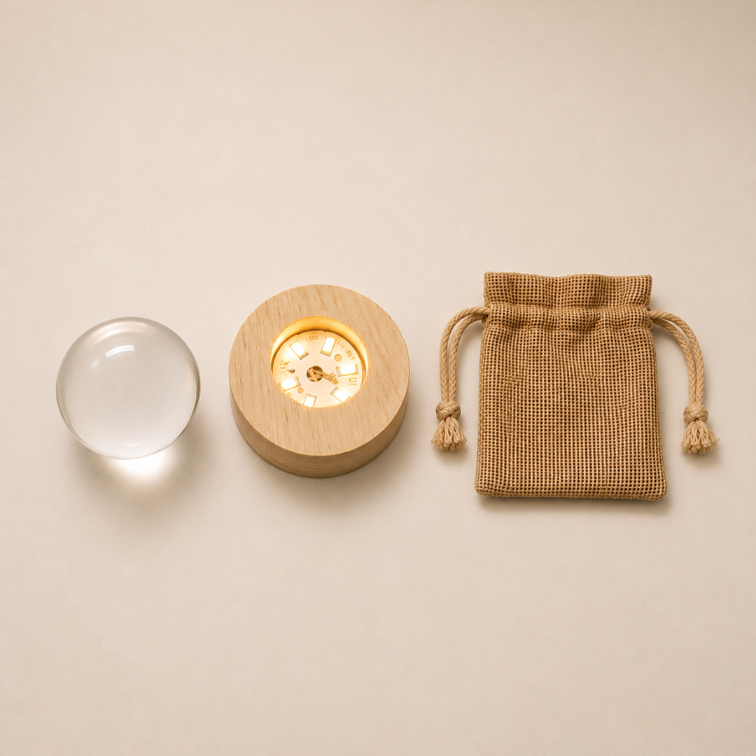 Divine Crystal Lamps | 3D Laser Engraved, With Wooden LED Base